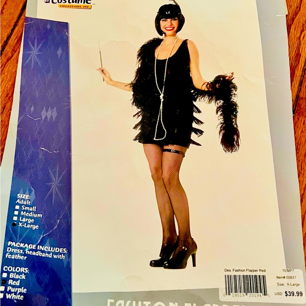 California Costume Collections Fashion Flapper Red Dress Costume. Size XL.